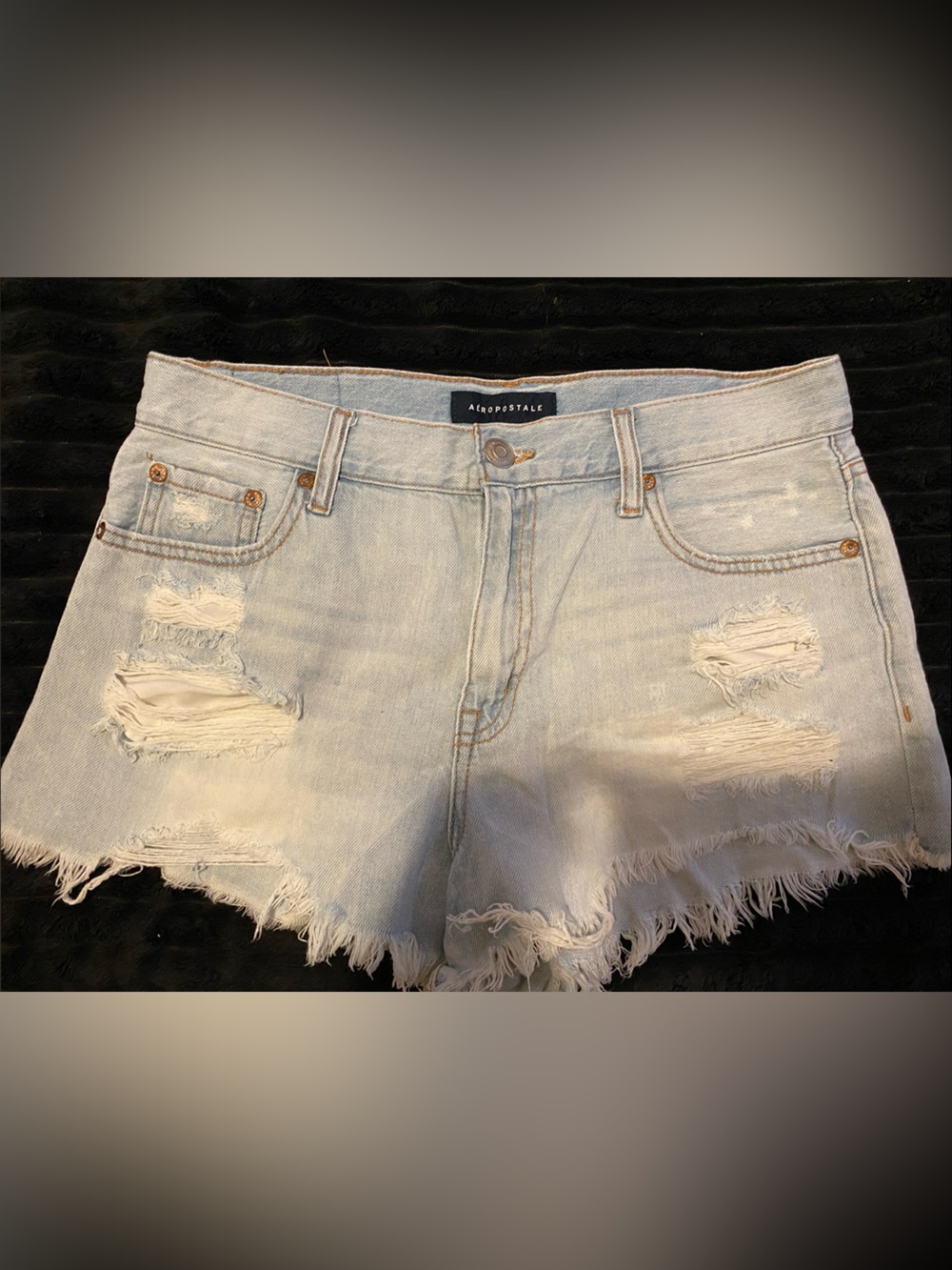 Aeropostale Light Blue Distressed Denim Cutoff Shorts